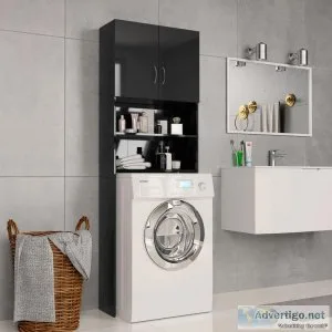Washing Machine Cabinet High Gloss Black 64&times25.5&times 190 