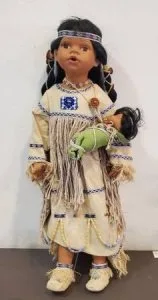 Native American Indian Porcelain Girl Doll