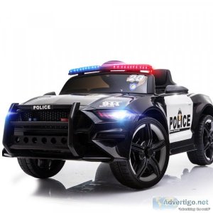 ROVO KIDS Ride-On Car Patrol Electric Battery Powered Toy Black