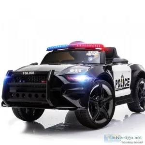 ROVO KIDS Ride-On Car Patrol Electric Battery Powered Toy Black