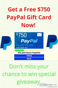 Grab a 750 PayPal Gift Card Now