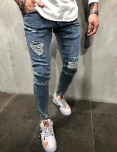 Ripped Casual Pencil Jeans