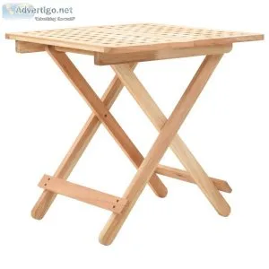 Foldable Side Table Solid Walnut Wood 50x50x49 Cm