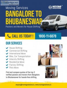 Packers and movers bangalore to bhubaneswar for house shifting