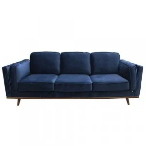 3 Seater Sofa Soft Blue in Soft Blue Velvet Fabric Lounge Set fo