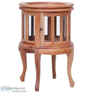 Vitrine Cabinet Natural 50x50x76 Cm Solid Mahogany Wood