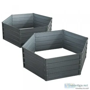 Greenfingers Garden Bed 2PCS 130X130X46CM Galvanised Steel Raise
