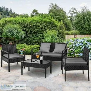 4 Seater Sofa Set Outdoor Furniture Lounge Setting Wicker Chairs