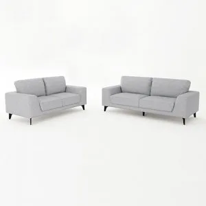 32 Seater Sofa Light Grey Fabric Lounge Set for Living Room Couc