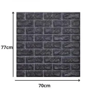 10PCS 3D Foam Black Brick Self Adhesive Home Wallpaper Panels 70
