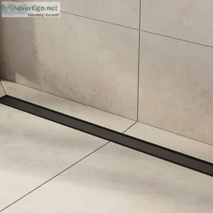 1000mm Tile Insert Bathroom Shower Black Grate Drain WCentre Out