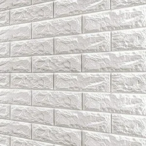 10PCS 3D Foam White Brick Self Adhesive Home Wallpaper Panels 60