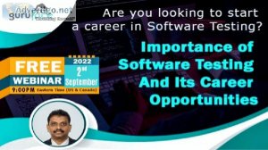 Free Webinar Software testing and career opportunities for you