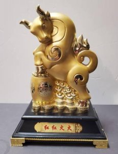 Lucky Sculpture Ox Animal Ornament Home Office Desk Decor - 45 (