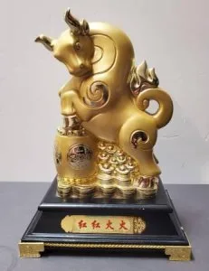 Lucky Sculpture Ox Animal Ornament Home Office Desk Decor - 45 (