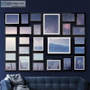 26 PCS Picture Photo Frame Wall Set Home Decor Present Gift Blac