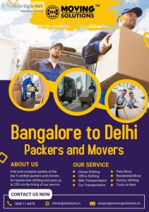 Packers and movers bangalore to delhi for house shifting