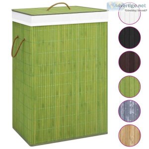Bamboo Laundry Basket Green 72 L