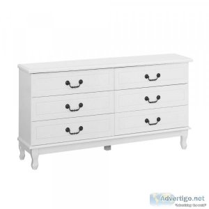 Artiss Chest of Drawers Dresser Table Lowboy Storage Cabinet Whi