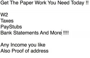 Need Proof of Income Proof of Address