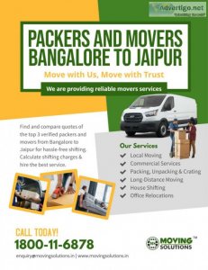 Packers and movers bangalore to jaipur for house shifting