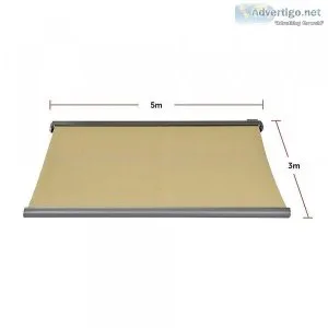 5.0m X 3.0m Retractable Folding Arm Awning Heavy Duty Full Casse
