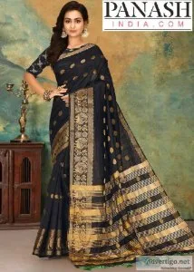 Black saree Buy Black Indian Sarees Online &ndash Panash India