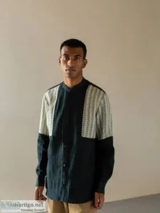 Shoulder Sleeve Blue Shirt  Cord Studio