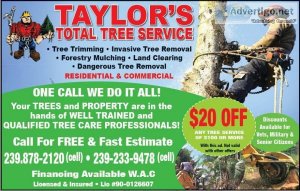FINANCING FREE ESTIMATE LAND CLEARING FULL SERVICE TREE COMPANY