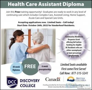 Free Health Care Assistant Training in Vanderhoof