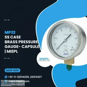 Mp22 ss case brass pressure gauge- capsule | miepl