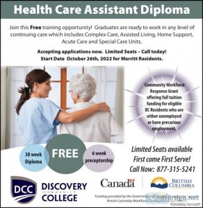 Free Health Care Assistant Training in Merritt