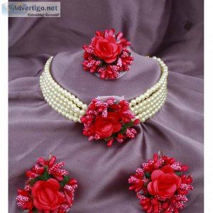 Designer artificial flower jewellery collection online at best p