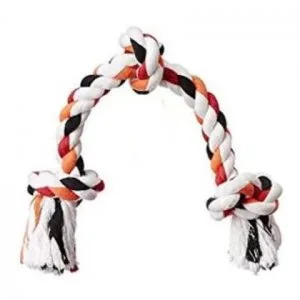 Foodie Puppies Cotton Rope Bone Dog Chew 3 Knots Toy (Colour May