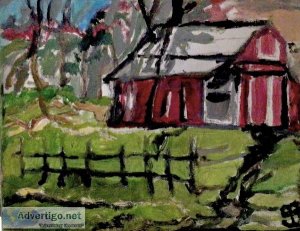 Old Barn Scene 26 GG &ndash 5&rdquo x 7&rdquo Canvas Painting