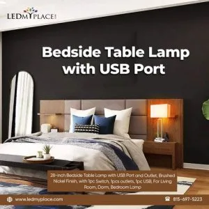 Shop Now Bedside Table Lamp with USB Port with 3 Year Warranty