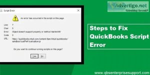 How to fix quickbooks script error - occurred in page script?