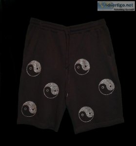 API The Label s New Rhinestone Yin-Yang Sweat Shorts 