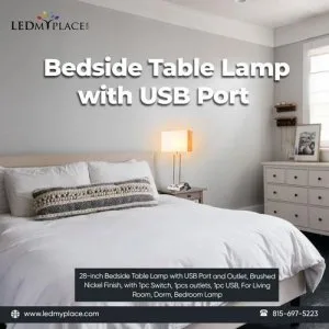 Order Now Sleek and Stylish Bedside Table Lamp with USB port