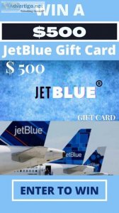 Get a Free 500 JetBlue Gift Card Offer