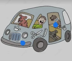 Dog groomer for mobile van