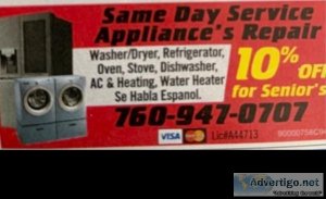 APPLIANCE REPAIR  AC and HEATING  ALL MAKES and MODELS