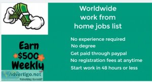 Global work from home jobs listings