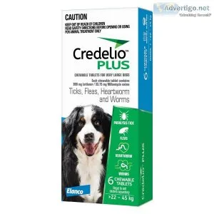 Credelio Plus Flea Tick Heartworm Worm Control 6 Chews Blue for 