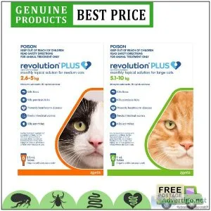 Revolution Plus for Cats 6 Doses Flea Tick Worms Treatment