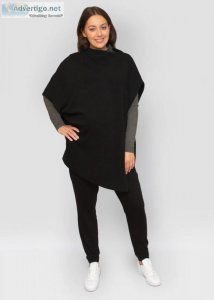 Best-Selling Black Knit Poncho Maternity Dresses - &uacuteton