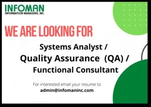 Implementor Systems Analyst  Quality Assurance (QA)  Functional 