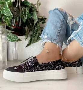 Shop Exclusive Black Bandana Shoes Online -The Blvd