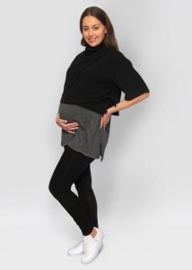 Shop Black Cropped Jumper Maternity Dresses - &uacuteton
