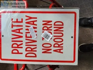 Private Driveway No Turn Around Sign 18&quot x 12&quot  Reflecti